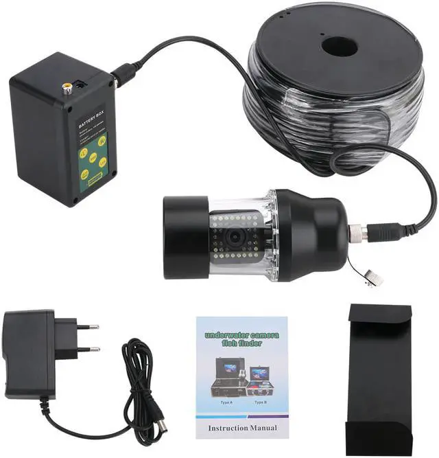 Alt view image 7 of 7 - VisiPower 7" Monitor Underwater Fishing Video Camera Fish Finder IP68 Waterproof 38 LEDs 360 Degree Rotating Camera, Cable Length 50m/164ft