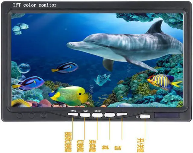 Alt view image 2 of 7 - VisiPower 7" Monitor Underwater Fishing Video Camera Fish Finder IP68 Waterproof 38 LEDs 360 Degree Rotating Camera, Cable Length 50m/164ft