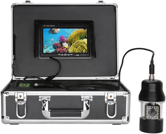 Alt view image 2 of 7 - VisiPower 7" Monitor DVR Video Recording 20m Underwater Fishing Video Camera Fish Finder IP68 Waterproof 38 LEDs 360 Degree Rotating Camera, Cable Length 20m/64ft