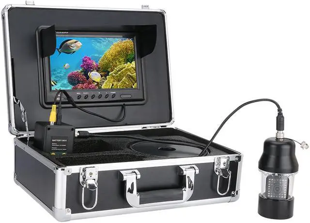 Alt view image 5 of 7 - 9 Inch DVR Recorder 20m Underwater Fishing Video Camera Fish Finder IP68 Waterproof 38 LEDs 360 Degree Rotating Camera