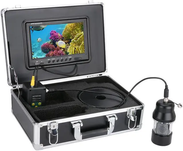 Alt view image 5 of 7 - 9 Inch DVR Recorder 50m Underwater Fishing Video Camera Fish Finder IP68 Waterproof 38 LEDs 360 Degree Rotating Camera