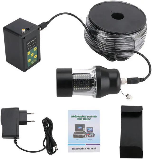 Alt view image 6 of 7 - VisiPower 9" Monitor DVR Recorder 100M Underwater Fishing Video Recording Camera Fish Finder IP68 Waterproof 38 LEDs 360 Degree Rotating Camera, Cable Length 100m/328ft