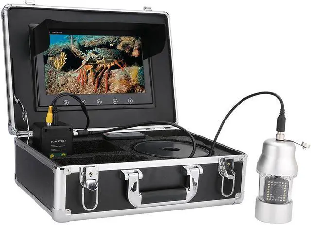 Alt view image 6 of 7 - VisiPower 9" Monitor Underwater Fishing Video Camera Fish Finder IP68 Waterproof 38 LEDs 360 Degree Rotating Camera Cable Length 100m/328ft Camera