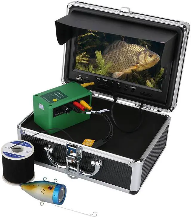Alt view image 2 of 7 - VisiPower 9 Inch DVR Video Recorder 1000TVL Fish Finder Underwater Fishing Camera 15pcs White  LEDs + 15pcs Infrared Lamp For Ice/Sea/River Fishing, Cable Length 15m/49ft