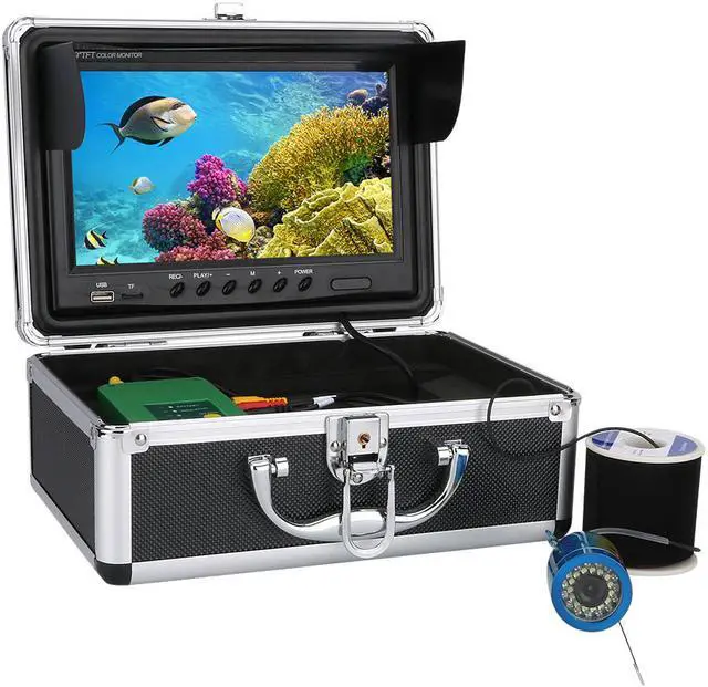Alt view image 7 of 7 - VisiPower 9 Inch DVR Video Recorder 1000TVL Fish Finder Underwater Fishing Camera 15pcs White  LEDs + 15pcs Infrared Lamp For Ice/Sea/River Fishing, Cable Length 15m/49ft