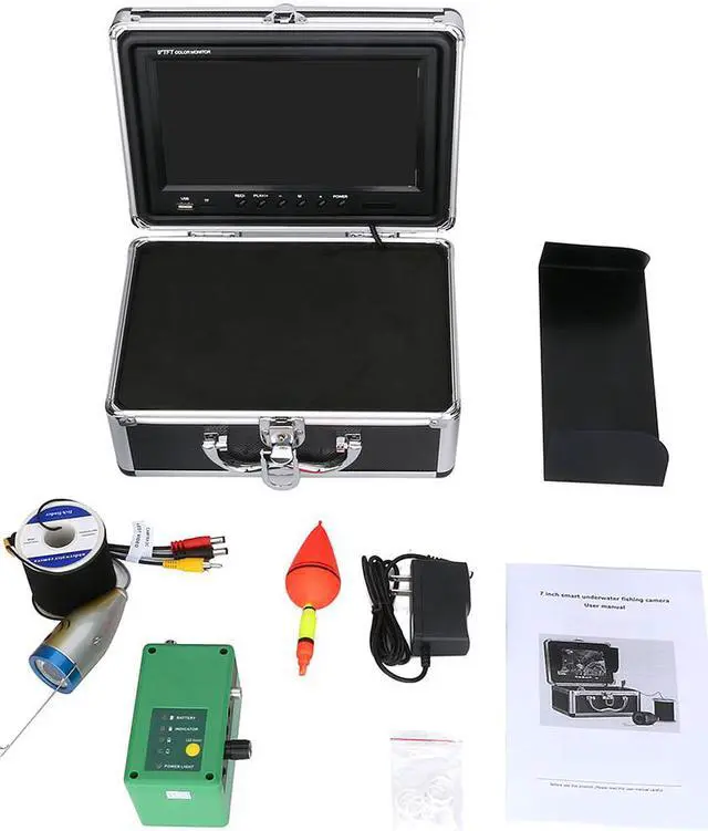 Alt view image 4 of 7 - VisiPower 9 Inch DVR Video Recording 1000TVL Fish Finder Underwater Fishing Camera 15pcs White  LEDs + 15pcs Infrared Lamp For Ice/Sea/River Fishing, Cable Length 30m/98ft