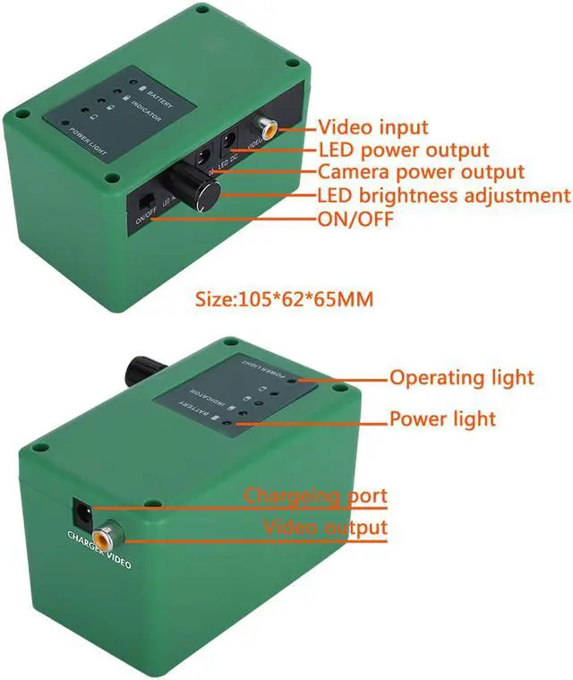 Alt view image 6 of 7 - VisiPower 9 Inch DVR Video Recording 1000TVL Fish Finder Underwater Fishing Camera 15pcs White  LEDs + 15pcs Infrared Lamp For Ice/Sea/River Fishing, Cable Length 30m/98ft