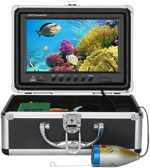 Alt view image 5 of 7 - VisiPower 9 Inch DVR Video Recorder 1000TVL Fish Finder Underwater Fishing Camera 15pcs White  LEDs + 15pcs Infrared Lamp For Ice/Sea/River Fishing,  Cable Length 50m/164ft