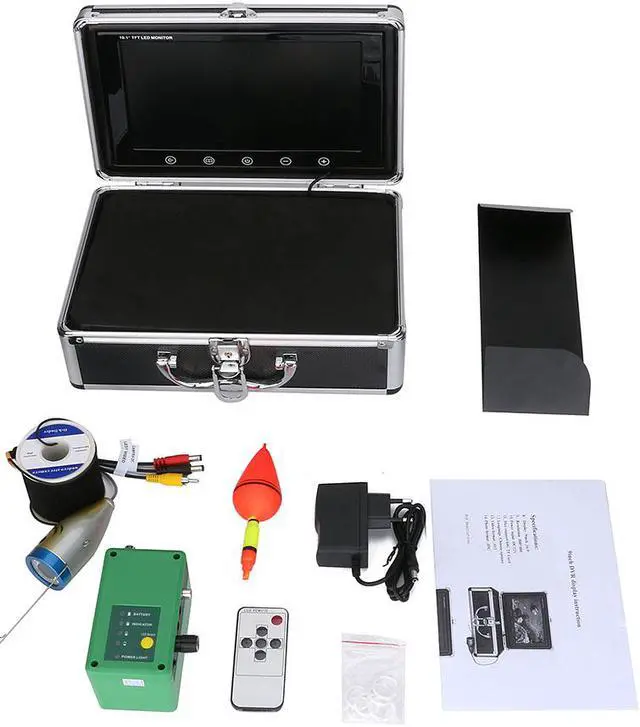 Alt view image 7 of 7 - VisiPower 10 Inch 50M 1000TVL Fish Finder Underwater Fishing Camera 15pcs White  LEDs + 15pcs Infrared Lamp For Ice/Sea/River Fishing Cable Length 50m/164ft