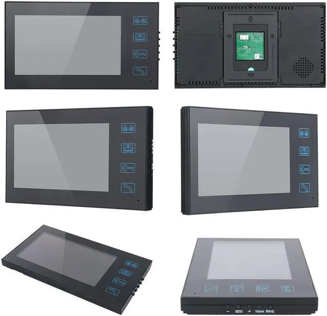 Alt view image 7 of 7 - 6 Units Apartment Doorbell, 7" LCD Monitor Wired Door RFID Multi-family Doorbell Home Apartment Video Intercom System, Monitor Control Unlocking, 2-Way Audio for Home Apartment, 1 doorbell + 6 monitor