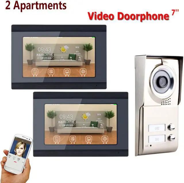 Main image of IR-CUT HD 1000TVL Camera Doorbell Camera 7inch Wifi 2 Apartments Video Door Phone Intercom System