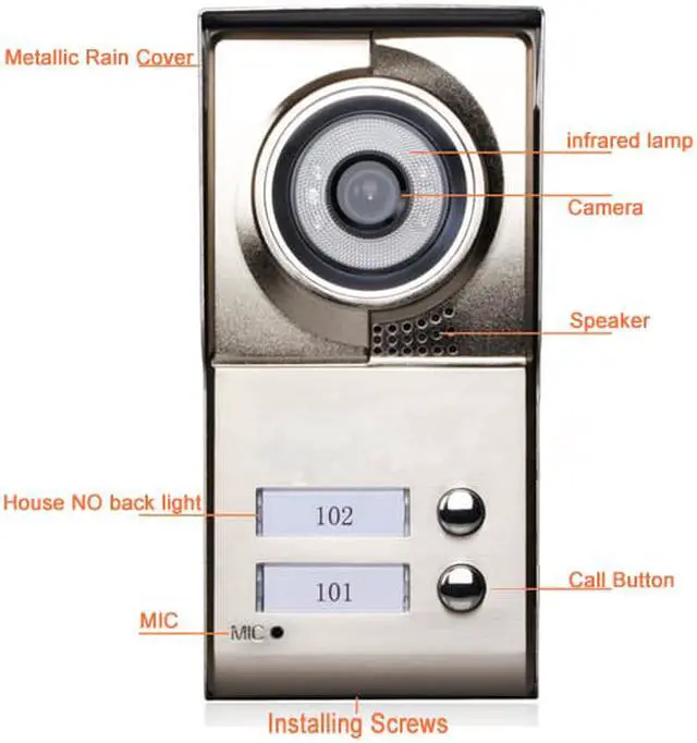 Alt view image 2 of 7 - 7inch TFT 2 Apartments Video Door Phone Intercom System IR-CUT HD 1000TVL Camera Doorbell Camera with 2 button 2 Monitor Waterproof