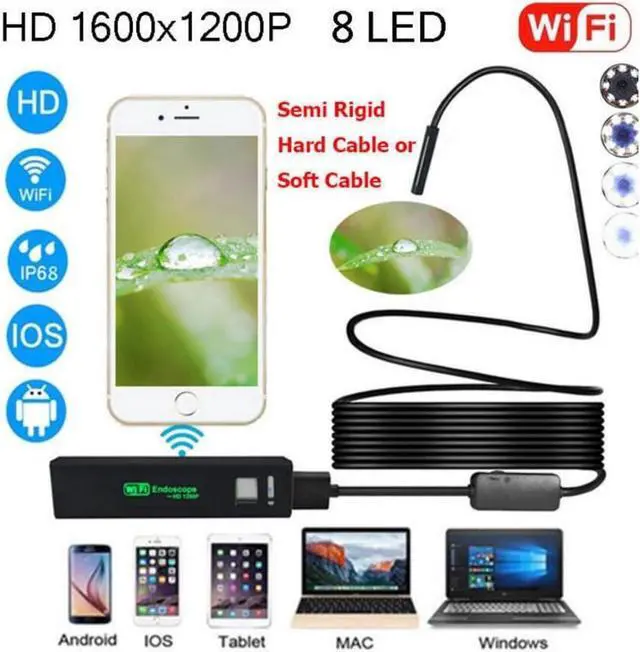 Main image of 10M WiFi 1200P Waterproof 2MP Wireless Endoscope Adjustable Inspection Camera For Android IOS Smartphone
