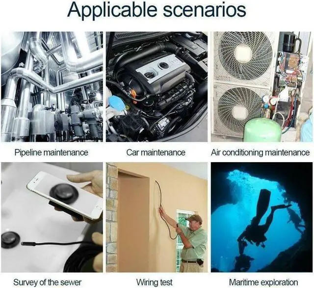 Alt view image 7 of 7 - 10M WiFi 1200P Waterproof 2MP Wireless Endoscope Adjustable Inspection Camera For Android IOS Smartphone