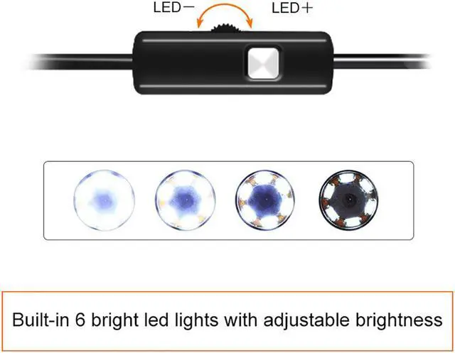 Alt view image 3 of 7 - 6 LED 3IN1 5.5mm 5M length Inspection Borescope Tube for Android Endoscope Waterproof IP67