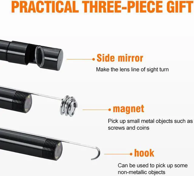 Alt view image 6 of 7 - 6 LED 3IN1 5.5mm 5M length Inspection Borescope Tube for Android Endoscope Waterproof IP67