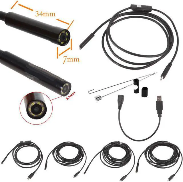 Alt view image 6 of 7 - Android Snake Borescope 6LED Waterproof IP67 Inspection Camera 7mm lens