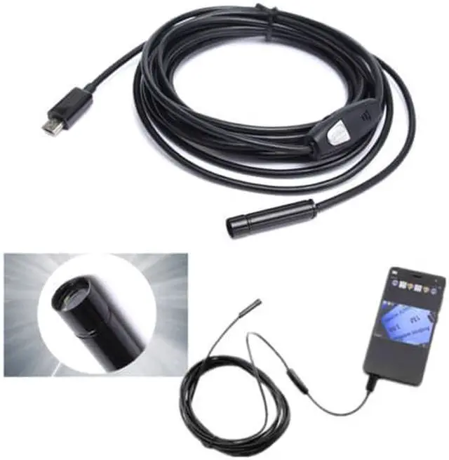 Alt view image 4 of 7 - Snake Borescope USB Inspection Camera 6LED adjustable 8mm lens Android Waterproof IP67