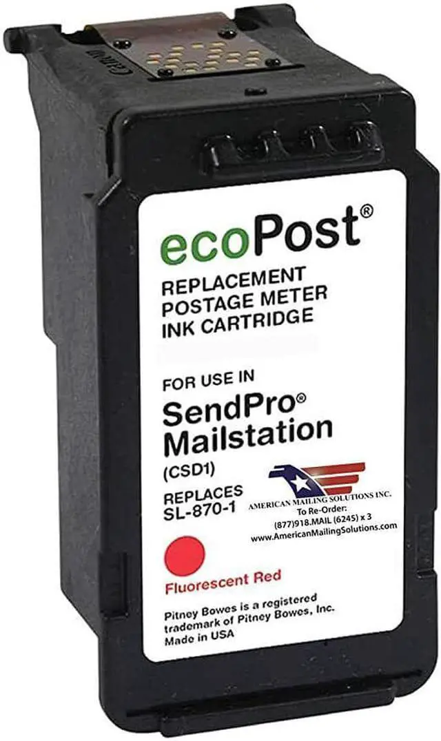 Main image of PB SL-870-1 Replacement Red Fluorescent Ink Cartridge for SendPro Mailstation