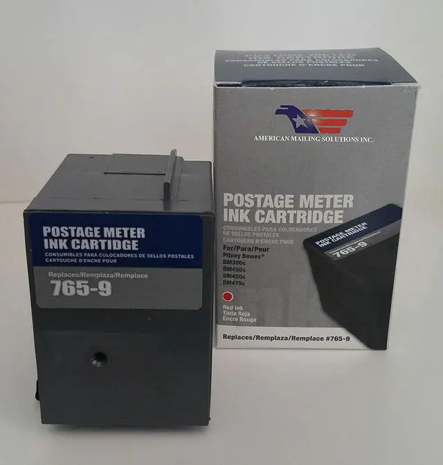 Main image of PB 765-9 Red Ink Cartridge compatible with DM300c, DM400c, DM450c, DM475c Meters