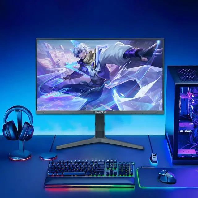 Alt view image 3 of 6 - Haurve 32" UHD 4K 144Hz Gaming Monitor with Height Adjustable Stand, HDMI 2.1, DP 1.4, USB-C, RGB, Built-in Speakers, Black