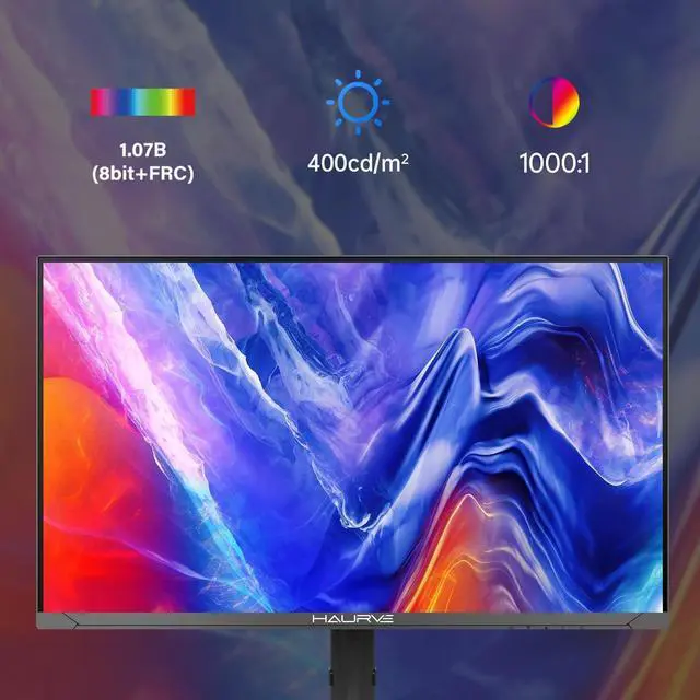 Alt view image 4 of 6 - Haurve 32" UHD 4K 144Hz Gaming Monitor with Height Adjustable Stand, HDMI 2.1, DP 1.4, USB-C, RGB, Built-in Speakers, Black