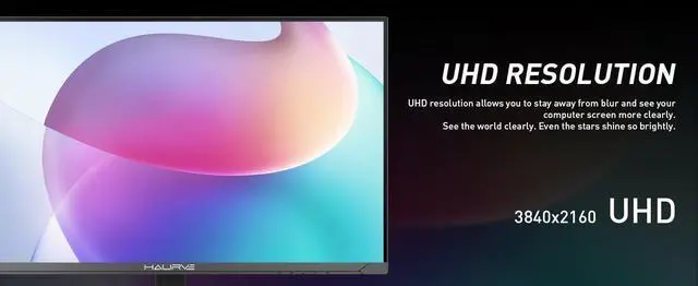 Alt view image 5 of 6 - Haurve 32" UHD 4K 144Hz Gaming Monitor with Height Adjustable Stand, HDMI 2.1, DP 1.4, USB-C, RGB, Built-in Speakers, Black