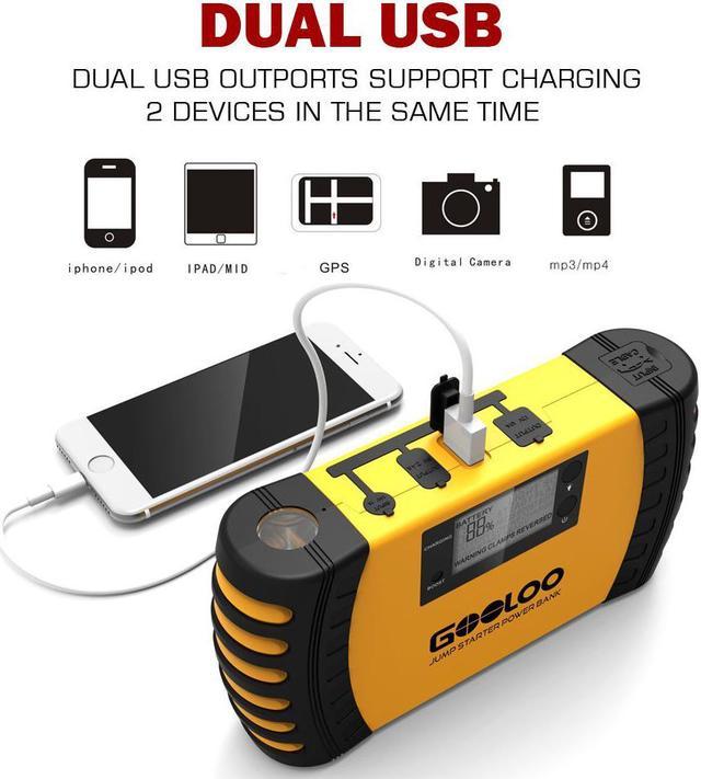 Gooloo GF01 Jump Starter Power Bank Charges Your Phone and Starts