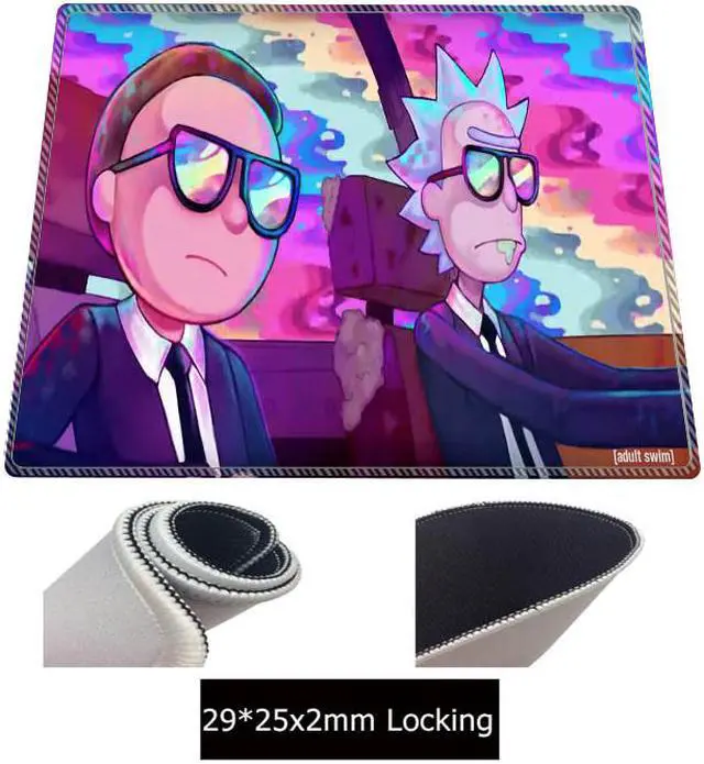 Alt view image 3 of 4 - Rick and Morty Anime Office Mice Gamer Soft Large Locking Edge Mouse Pad Size for 30x80cm and 40x90cm Gaming Mousepads