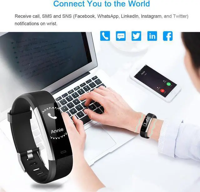 Alt view image 5 of 14 - Fitness Tracker HR, Activity Tracker Watch with Heart Rate Monitor, Waterproof Smart Fitness Band with Step Counter, Pedometer Watch for Kids Women and Men