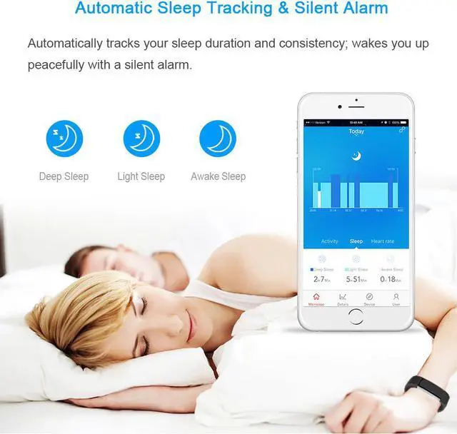 Alt view image 3 of 14 - Fitness Tracker HR, Activity Tracker Watch with Heart Rate Monitor, Waterproof Smart Fitness Band with Step Counter, Pedometer Watch for Kids Women and Men