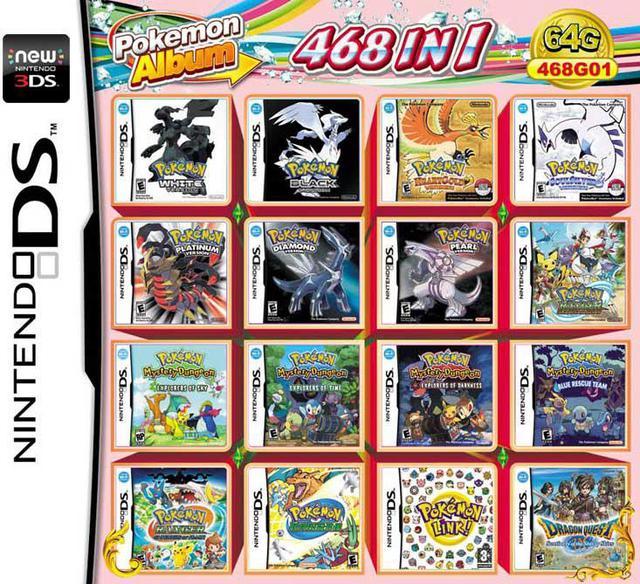 468 Games in 1 NDS Game Pack Card Pokemon Album Cartridge for