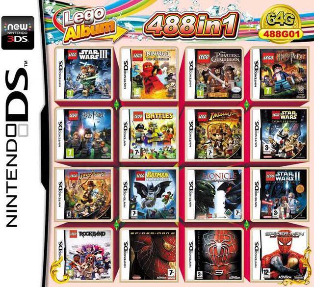 488 Games in 1 NDS Game Pack Card Lego Album Cartridge for