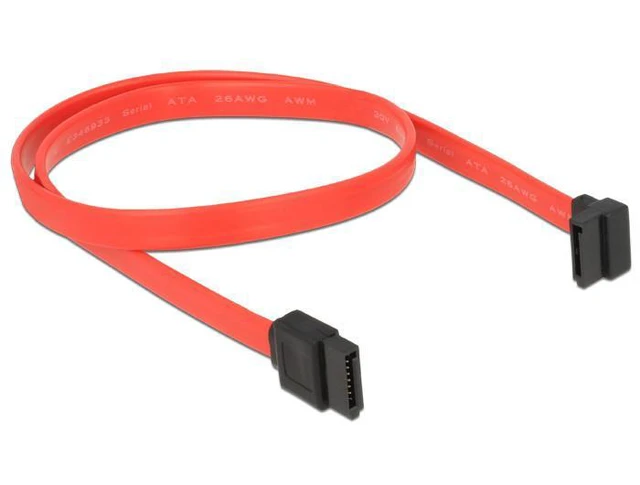 Alt view image 2 of 2 - Delock SATA II specification data cable 50cm angled up / straight red 7pin 3Gbps