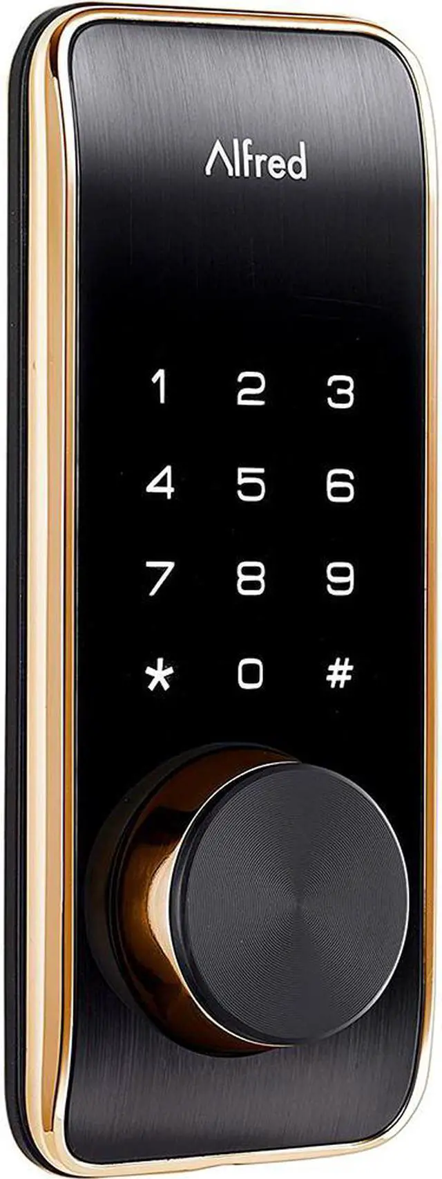 Alt view image 6 of 11 - Alfred DB2-B Smart Door Lock with Bluetooth and keyed-entry - Gold