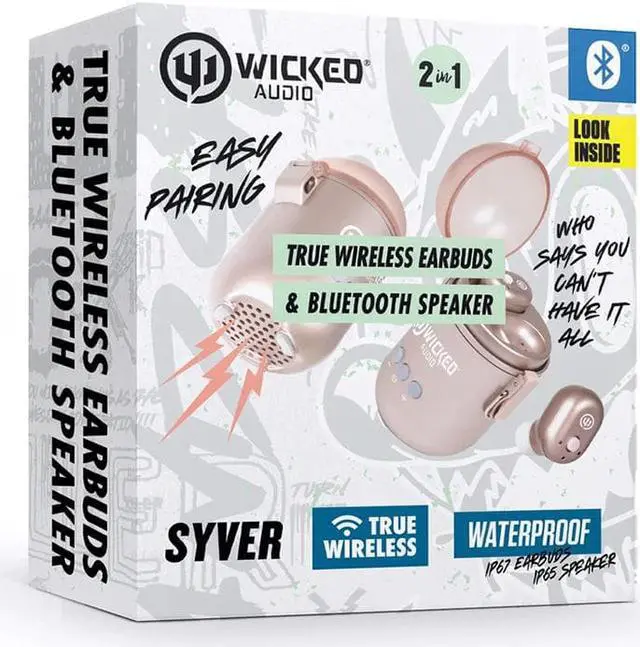 Alt view image 9 of 9 - Wicked Audio WITW3853 SYVER True Wireless Earbuds - Rose Gold