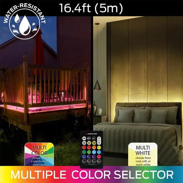 Alt view image 3 of 6 - Monster 16.4ft Multi-Color Multi-White Outdoor LED Light Strip