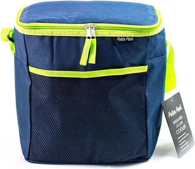 Main image of Kole Imports Polar Pack 12-Can Vertical Insulated Cooler Bag - Blue/Green