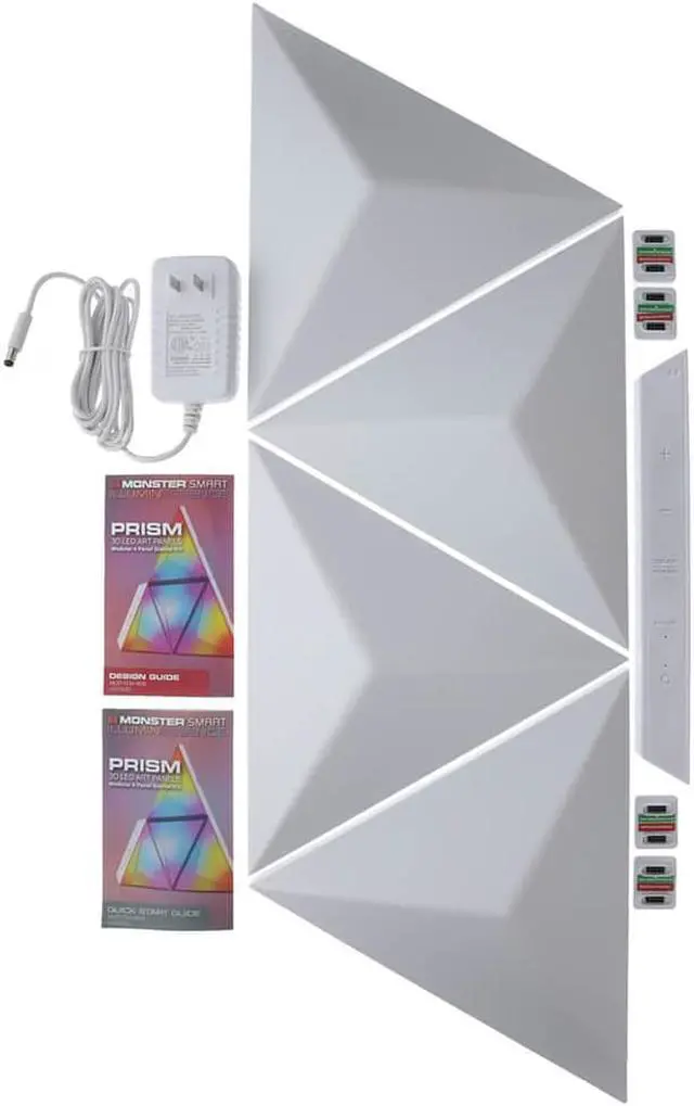 Alt view image 3 of 7 - Monster PRISM  Smart Modular 3D LED Art Panels, 4 Panel Starter Kit