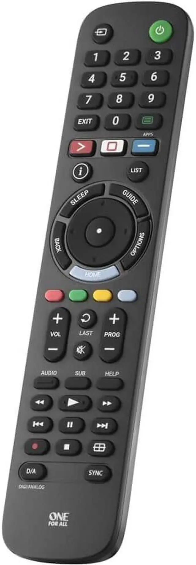 Alt view image 2 of 5 - Universal Electronics URC4812 One For All Sony TV Replacement Remote for TV, Smart TV, Sound Bar Speaker, A/V Receiver - Black