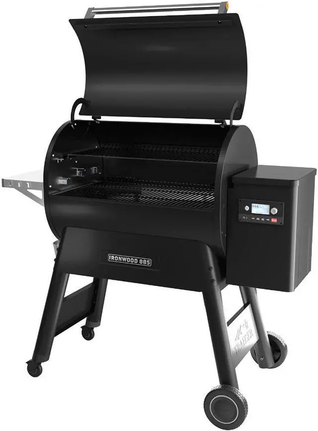 Alt view image 2 of 7 - Traeger Ironwood 885 Black Wood Pellet Grill
