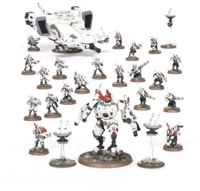 Alt view image 2 of 7 - Warhammer 40K Tau Empire Combat Patrol  25 Multipart Plastic Miniatures Army Set