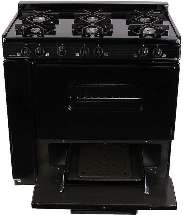 Alt view image 3 of 4 - Premier STK2X0BP 3.91 Cu. Ft. Black Freestanding Gas Range