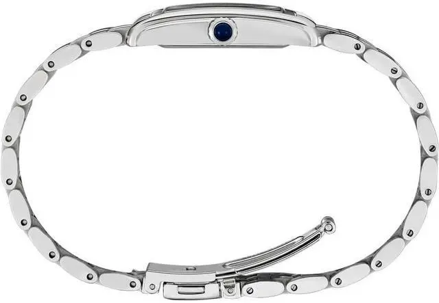 Alt view image 2 of 3 - Seiko Essentials Collection Quartz Watch  22.2mm Stainless Steel Blue Dial, Rectangular Case, 50M Water Resistant