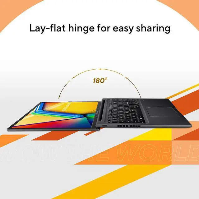 Alt view image 5 of 8 - Asus M1605YARB71 16 inch Vivobook 16 OLED Laptop - AMD Ryzen 7 7730U - 16GB/512GB SSD - Indie Black