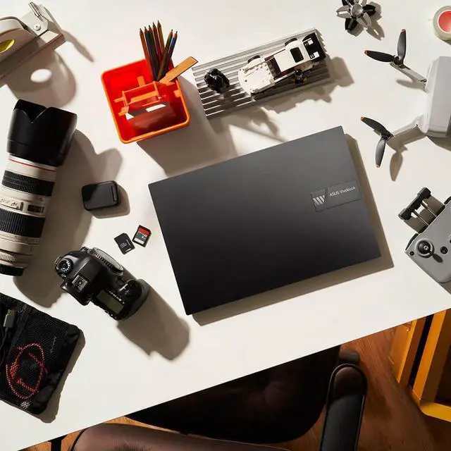 Alt view image 6 of 8 - Asus M1605YARB71 16 inch Vivobook 16 OLED Laptop - AMD Ryzen 7 7730U - 16GB/512GB SSD - Indie Black