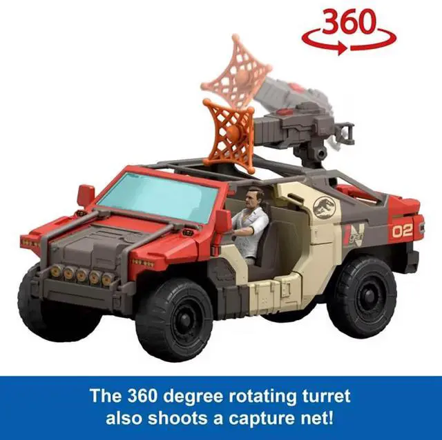 Alt view image 4 of 6 - Mattel JGB59 Jurassic World Rebirth Launch and Battle Vehicle and Raptor Playset