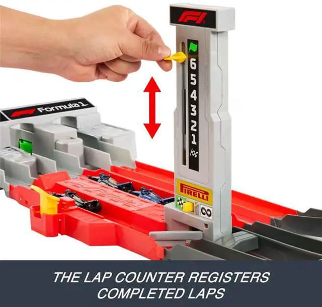 Alt view image 4 of 6 - Mattel JDY16 Hot Wheels Race Formula 1 Grand Prix Circuit Track Set
