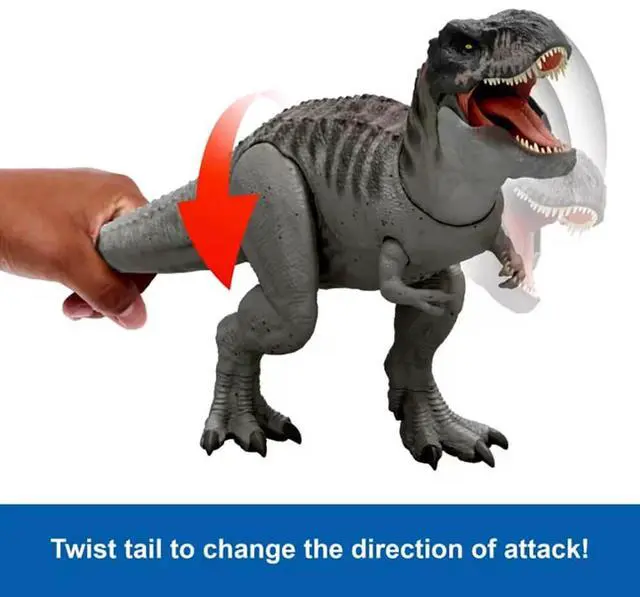 Alt view image 4 of 6 - Mattel JCH02 Jurassic World Rebirth Power Devour Tyrannosaurus Rex Dinosaur Figure