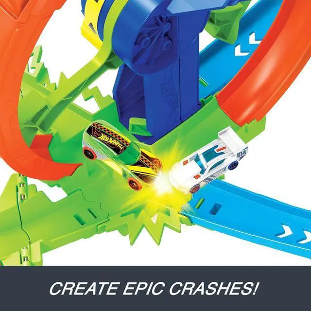 Alt view image 3 of 6 - Mattel Hot Wheels Stunt Tracks Rapid Launch & Loop Track Set - JBX65